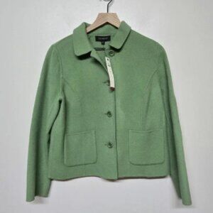 NEW! Talbots Double-Faced Wool Jacket Felted Green Plush Career Size 6 MSRP $249